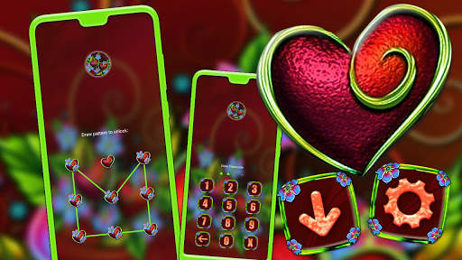 Flower Red Heart Launcher Theme screenshot 4
