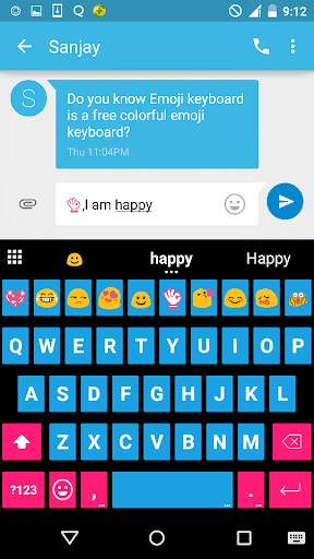 Blue Emoji Keyboard Theme screenshot 5