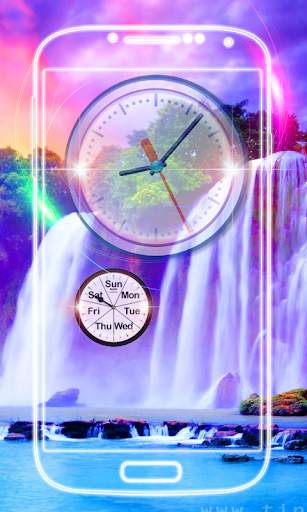 Waterfall Clock Live Wallpaper screenshot 3