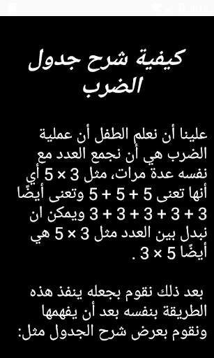 جدول الضرب كامل من 1 إلى 12 بالعربي 2 تصوير الشاشة