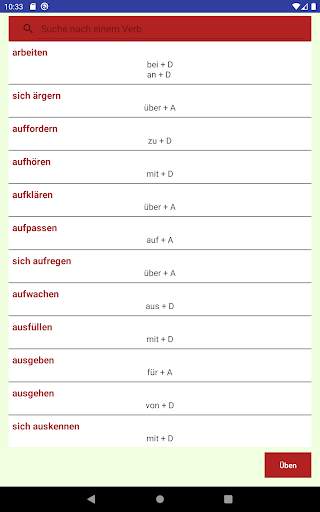 German Verbs Past Prepositions 9 تصوير الشاشة