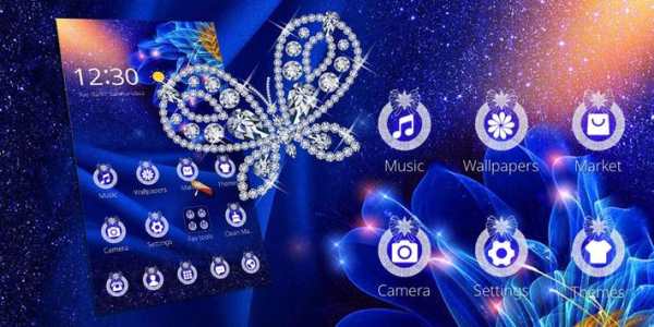 Theme Blue Flower Butterfly screenshot 3