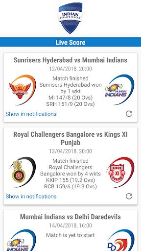 Cricket Premier League India 2018 Schedule screenshot 4
