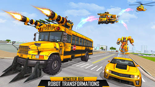 Army Bus Robot Shooting Games: Flying Bus Games screenshot 3