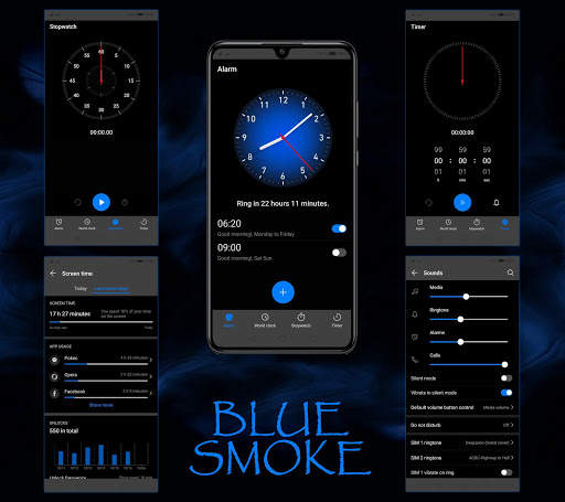 [EMUI 9.1]Blue Smoke Theme screenshot 3