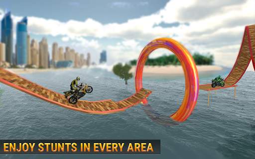 เมกะ Ramp Stunts จักรยาน - จักรยาน จำลองการแข่งรถ screenshot 4