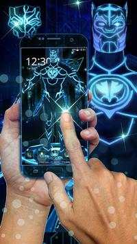 3D Black Neon Panther Hero Theme screenshot 3
