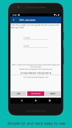 CGPA and GPA calculator screenshot 1