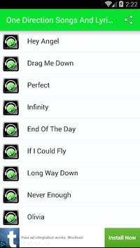One Direction Lyrics 2 تصوير الشاشة