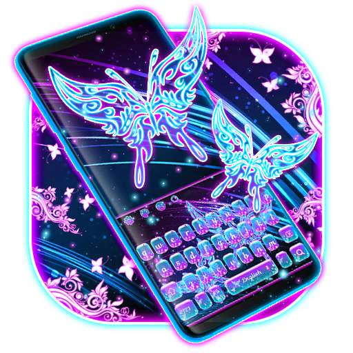 Neon Butterfly Keyboard 10001002