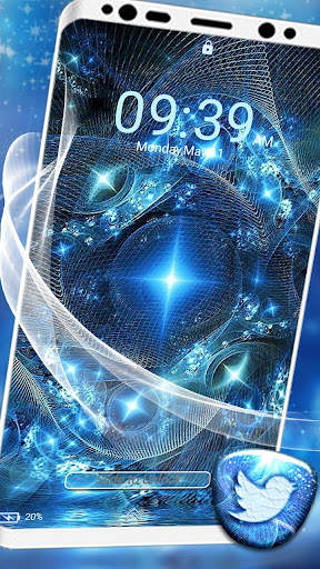 Blue Fractal Art Theme screenshot 3