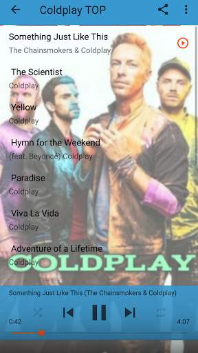 Coldplay (All Song) - The Scientist,  Paradise 3 تصوير الشاشة