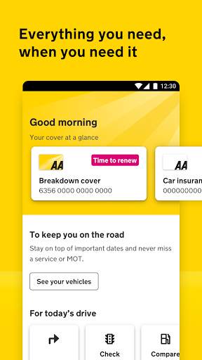 The AA membership & breakdown reporting app screenshot 1