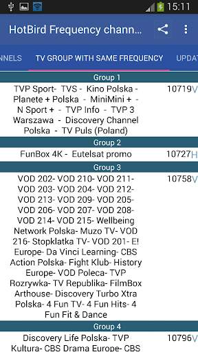 HotBird Frequency Channels screenshot 3