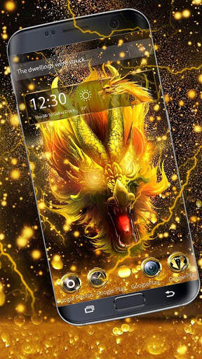 3D gold fire dragon theme screenshot 1