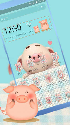 Cartoon Lovely Piggy Theme🐷 screenshot 1