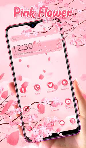 Emotion theme beautiful pink flower screenshot 2