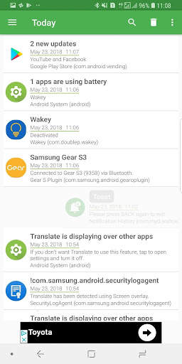 Notification History screenshot 2
