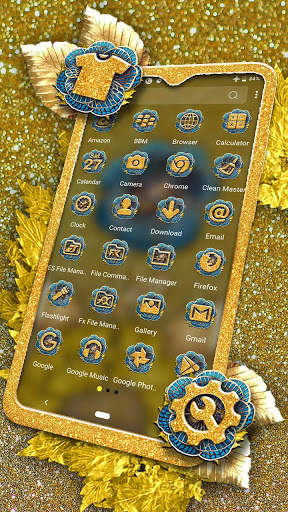Golden Blue Rose Theme Launcher screenshot 2