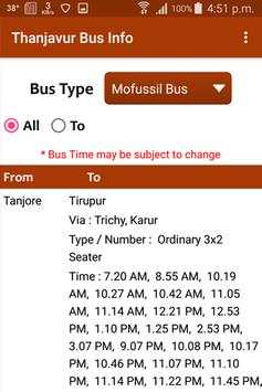 Thanjavur Bus Info screenshot 1