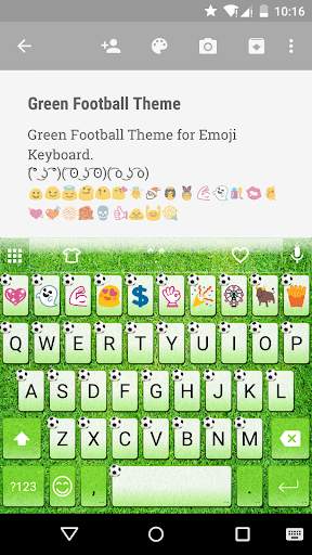 Green Football Emoji Keyboard स्क्रीनशॉट 1