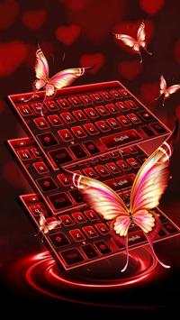 Red Glitter Keyboard Theme screenshot 1