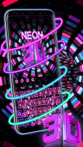 3D Neon Light Hologram Keyboard Theme screenshot 1