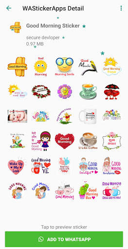 Good Morning Sticker for Whatsapp - WAStickerApps screenshot 7