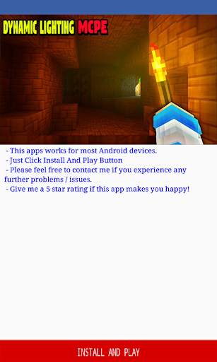 MinecraftPE用の動的照明アドオン screenshot 1