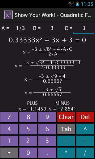 Quadratic Equation Solver screenshot 3