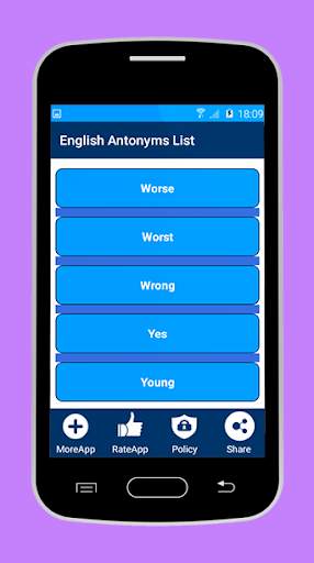 English Antonyms List screenshot 3