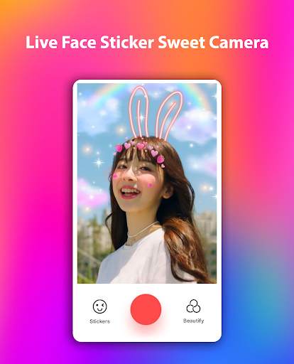 Live Face Sticker Sweet Camera Offline screenshot 4