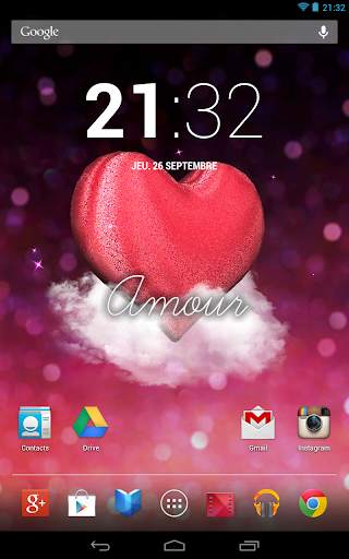 3D Glitter Heart LWP screenshot 2