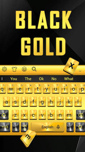 Black and Golden Keys Keyboard Theme स्क्रीनशॉट 2