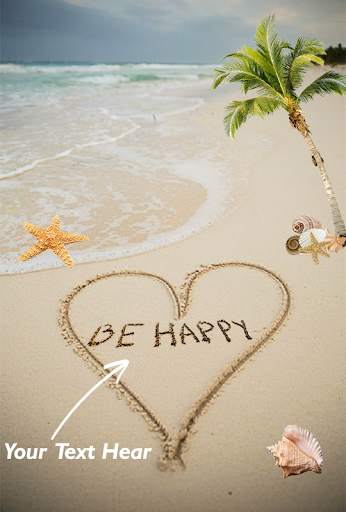 Write Name On Sand beach message with sea wave screenshot 1