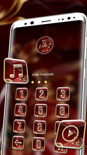 Red Floral Launcher Theme screenshot 5