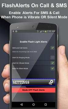 Flash Alerts ON Call And SMS with Flashlight screenshot 1