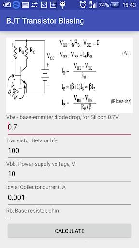 Transistor Biasing Calc screenshot 3
