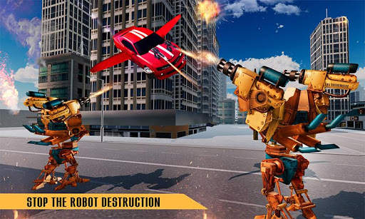 Flying Robot Car Games - Robot Shooting Games 2021 screenshot 4