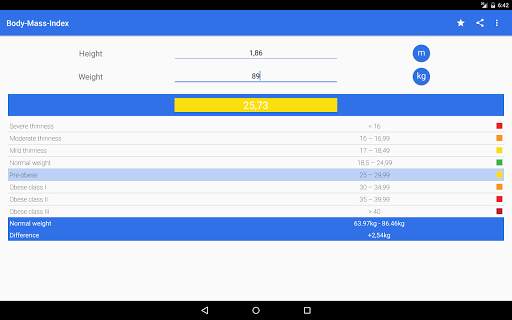 BMI Calculator - for men screenshot 8