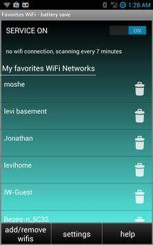 Favorites Wifi - battery save screenshot 1