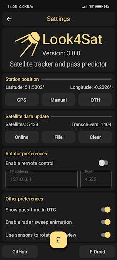 Look4Sat: Satellite tracker 4 تصوير الشاشة