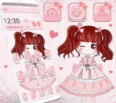 Cute Pink Kawaii Princess Theme 1 تصوير الشاشة