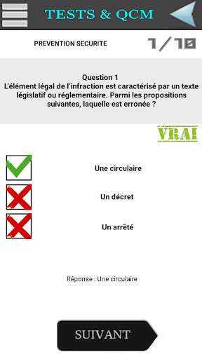 QCM Sécurité Prévention screenshot 4