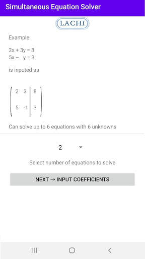 Simultaneous Equation Solver screenshot 1