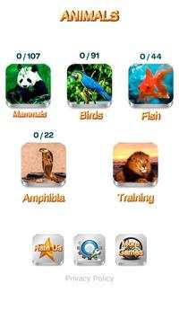 Animals: quiz. Mammals, Birds and Fish screenshot 1