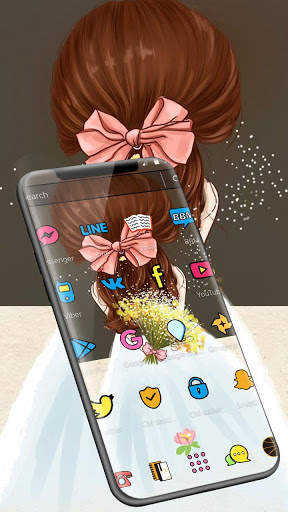 Cartoon Wedding Cute Girl Theme screenshot 2