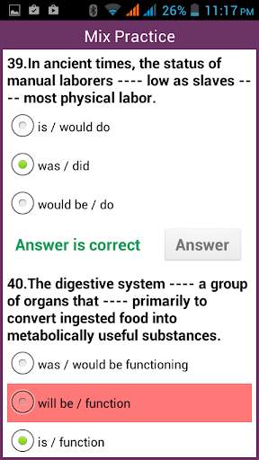 English Tenses Practice MCQ 5 تصوير الشاشة