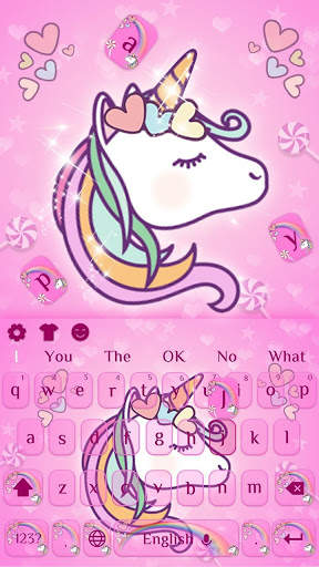 Pink Unicorn Keyboard Theme screenshot 4