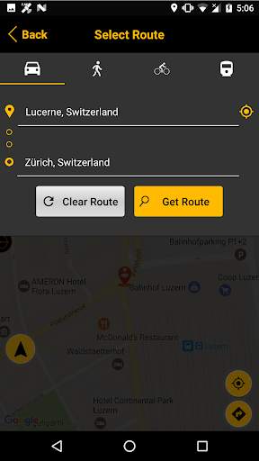 On the Way, a travel planner screenshot 2